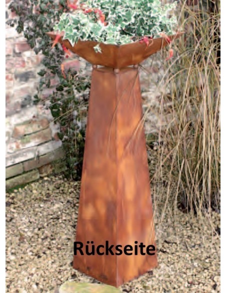 Rostsäule Willkommen inkl Schale trapezförmig 97 cm hoch