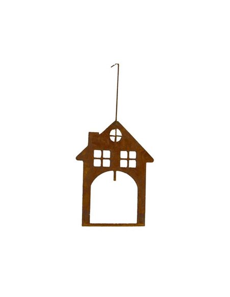Edelrost Haus zum Hängen,  mit Meisenknödel, Höhe 28 cm
