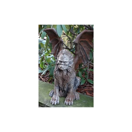 Austellungsstück - Fabelwesen "Mantikor" mit Rosteffekt - Höhe 53 cm - Steinfiguren