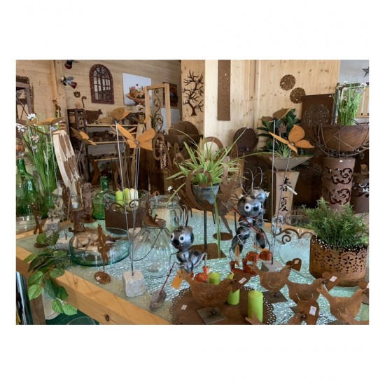 Schmetterlinge Schmetterling Deko 2er Gruppe auf Grantitsockel 2 Edelrost Schmetterlinge auf Granitsockel