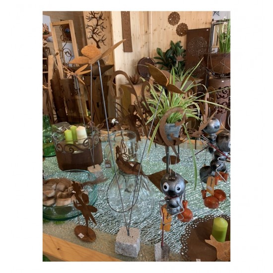 Schmetterlinge Schmetterling Deko 2er Gruppe auf Grantitsockel 2 Edelrost Schmetterlinge auf Granitsockel