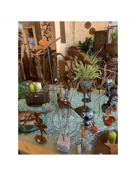 Schmetterlinge Schmetterling Deko 2er Gruppe auf Grantitsockel 2 Edelrost Schmetterlinge auf Granitsockel