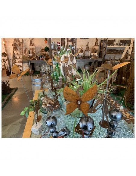 Schmetterlinge Schmetterling Deko 2er Gruppe auf Grantitsockel 2 Edelrost Schmetterlinge auf Granitsockel