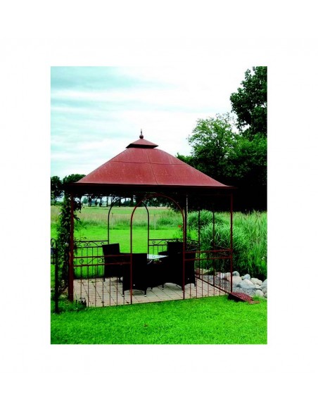 Pavillon und Kiosk Gartenpavillon Metall 3 x 3 Meter - mit Dach wasserdicht - Grillpavillon Edelrost Das ist ein Gartenpavillon 