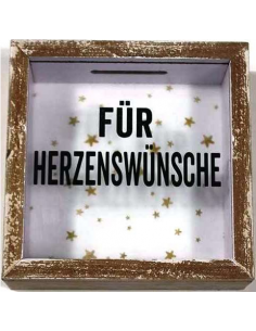 Für Herzenswünsche - Holzbox 30 x 10 cm