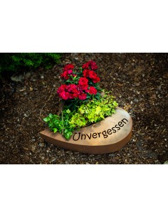 Edelrost Herz zum Bepflanzen mit Aufschrift - Unvergessen 2