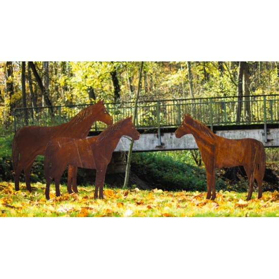 Deko Pferd auf Platte - Höhe 80 cm