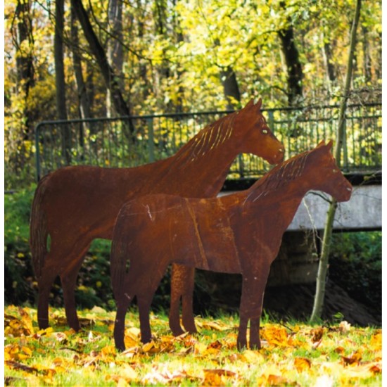 Deko Pferd auf Platte - Höhe 80 cm