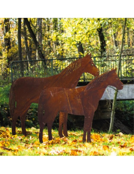 Deko Pferd auf Platte - Höhe 80 cm