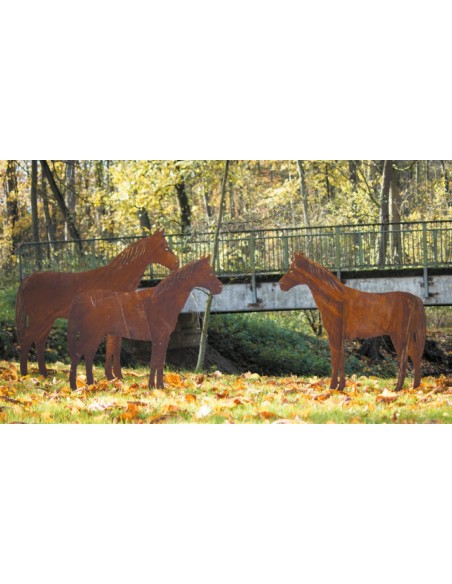 Deko Pferd auf Platte - Höhe 80 cm