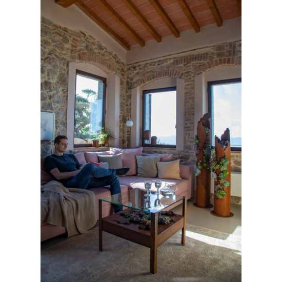 Sukkulentensäule mit Rissen 125 cm hoch