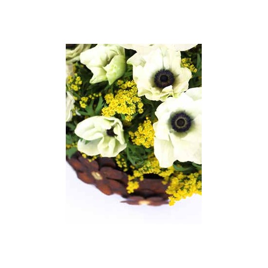 Pflanzgefäße + Schalen + Kronen Rost - Halbkugelschale mit Messingblüten - 40 cm Durchmesser Halbkugel mit Blütentraum Verzierun