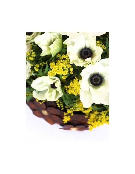 Pflanzgefäße + Schalen + Kronen Rost - Halbkugelschale mit Messingblüten - 40 cm Durchmesser Halbkugel mit Blütentraum Verzierun