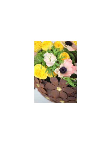 Pflanzgefäße + Schalen + Kronen Rost - Halbkugelschale mit Messingblüten - 40 cm Durchmesser Halbkugel mit Blütentraum Verzierun