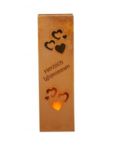 Säule Herzlich Willkommen - Höhe 100 cm