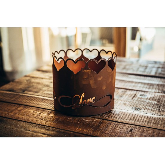 Deko Windlicht Herz-Love- Geschenke für sie und ihn, Metalldeko, Edelrostdeko, Valentinstag, Laterne