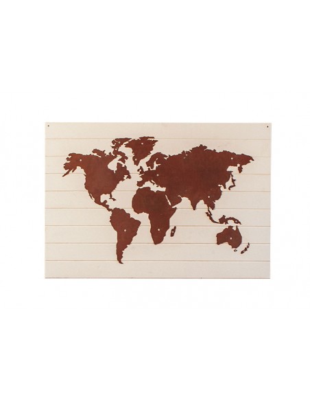 Deko Weltkarte in weiß lackiert Deko Weltkarte in weiß lackiert
