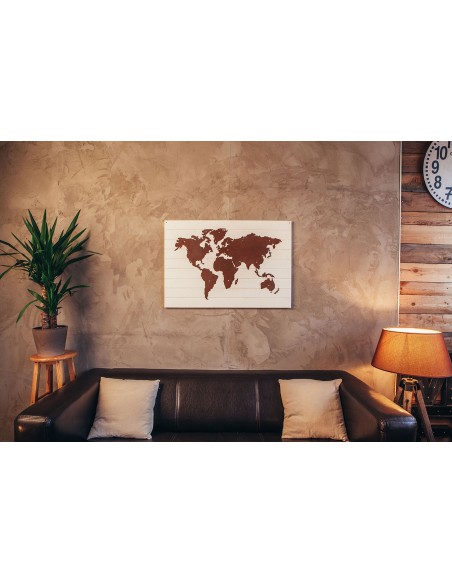 Deko Weltkarte in weiß lackiert Deko Weltkarte in weiß lackiert