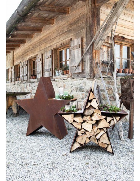 Großer Stern zum Stellen, Holzstapler, Höhe 112 cm, Breite 118 cm, Tiefe 35 cm