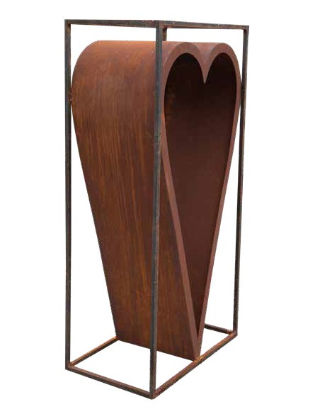 Start Holzstabler - Cuore - Herz im Rahmen aus 15 mm Vierkantstahl, Höhe 160 cm, Breite 78 cm, Tiefe 34 cm Holzstabler - Cuore - Start Holzstabler - Cuore - Herz im Rahmen aus 15 mm Vierkantstahl, Höhe 160 cm, Breite 78 cm, Tiefe 34 cm Holzstabler - Cuore -