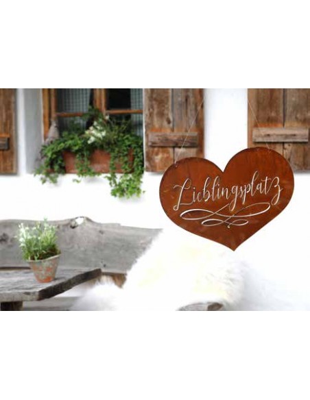 Lieblingsplatz Herz zum Hängen, Höhe 34 cm, Breite 45 cm