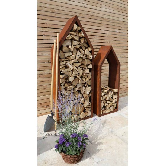 Hoher, schlichter Haus- Holzstabler mit Rahmen, Höhe 149 cm, Breite 100 cm, Tiefe 34 cm