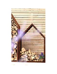 Breiter, schlichter Haus-Holzstabler mit Rahmen, Höhe 149 cm, Breite 100 cm, Tiefe 34 cm 2