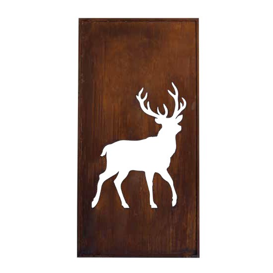 Paravent mit gehendem Hirsch, Höhe 200 cm, Breite 100 cm