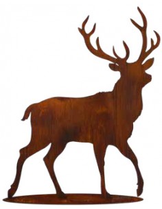 Laufender Hirsch auf Platte, Höhe 105 cm, Breite 77 cm