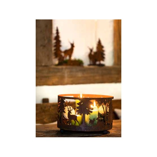 Wildkerzenteller mit vier Kugeln, Höhe 20 cm, Durchmesser 33 cm Wildkerzenteller mit vier Kugeln
Höhe 20 cm
Durchmesser 33