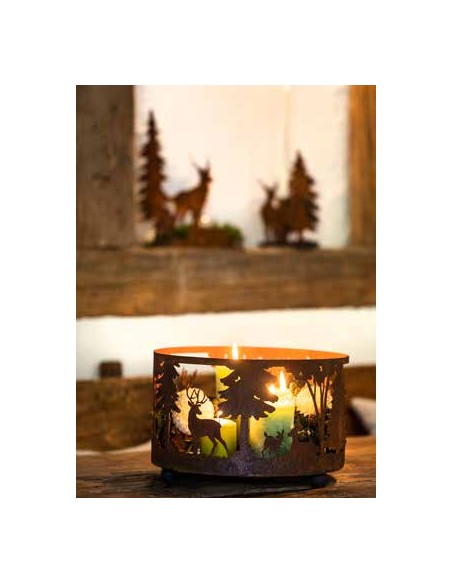 Wildkerzenteller mit vier Kugeln, Höhe 20 cm, Durchmesser 33 cm Wildkerzenteller mit vier Kugeln
Höhe 20 cm
Durchmesser 33