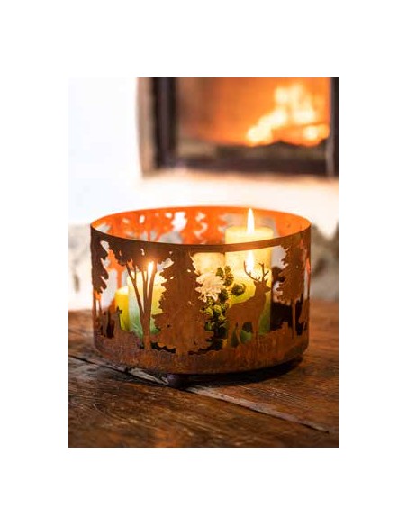 Wildkerzenteller mit vier Kugeln, Höhe 20 cm, Durchmesser 33 cm Wildkerzenteller mit vier Kugeln
Höhe 20 cm
Durchmesser 33