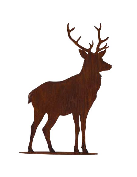 Hirsch seitlich auf Platte 2 mm Stahl, Größe 3, Höhe 161 cm, Breite 81 cm Hirsch seitlich auf Platte 2 mm Stahl, Größe 3, Höhe 161 cm, Breite 81 cm
