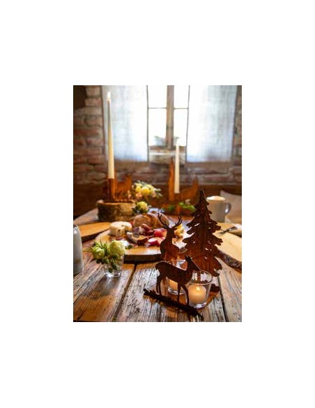 Start Teelichthalter gekantet, mit Wild und Wald, Höhe 25 cm, Breite 14 cm Teelichthalter gekantet, mit Wild und Wald
Höhe 25 cm