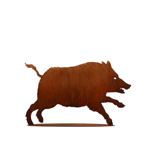 Laufendes Wildschwein auf Platte, Höhe 54 cm, Breite 88 cm