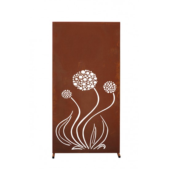 Edelrost Sichtschutzwand Blume rostiger Sichtschutz