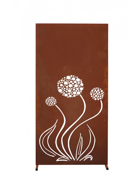 Edelrost Sichtschutzwand Blume rostiger Sichtschutz