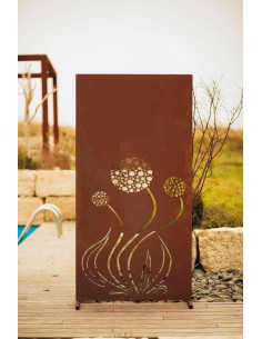 Edelrost Sichtschutzwand Blume rostiger Sichtschutz 2