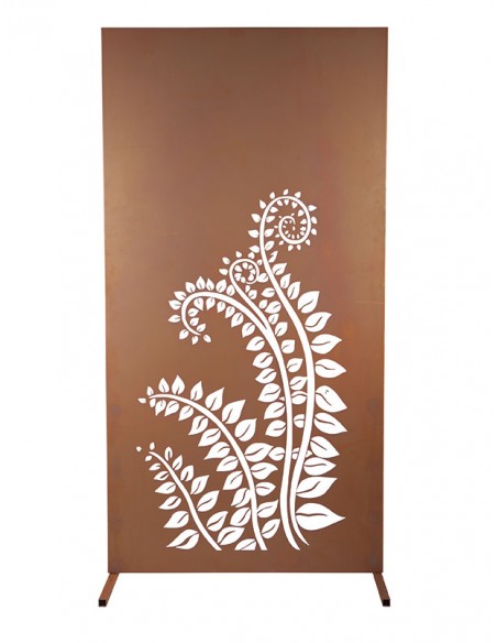 Sichtschutzzaun Metall  "Ranke" aus Edelrost  Höhe 180 cm