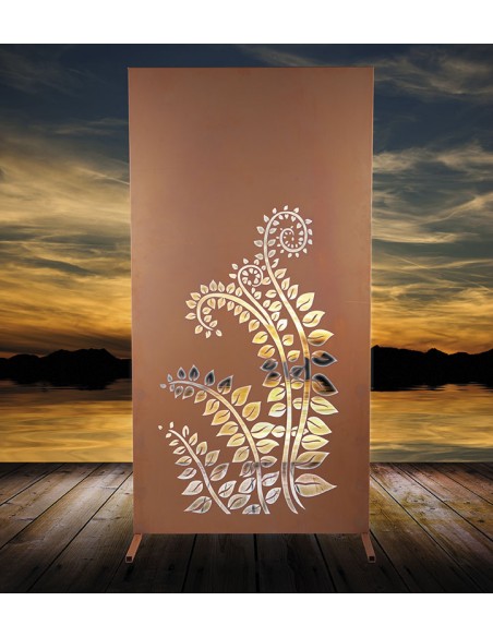 Sichtschutzzaun Metall  "Ranke" aus Edelrost  Höhe 180 cm