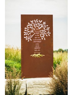 Sichtschutzzaun für den Garten mit Motiv "Familie" Trennwand aus Metall 2