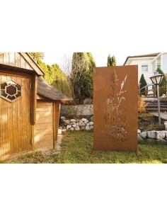 Trennnwand Garten und Sichtschutzzaun 180 cm hoch aus Metall / Rost kaufen
