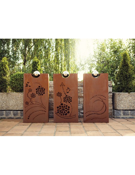 Rostsäulen Rhombus mit Edelstahlkugeln