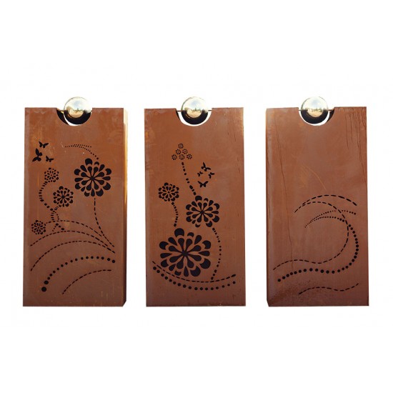 Rostsäulen Set - Rhombus, 3 verschiedene Motive