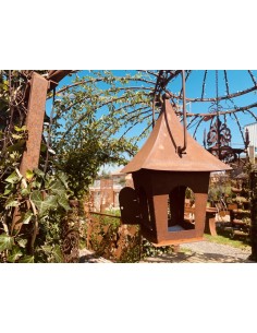 Vogelhaus spitzes Dach mit Tür 2