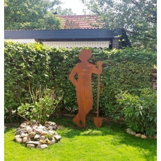 Gärtner Figur Gärtner Paul mit Schaufel, zum Stecken 175cm groß