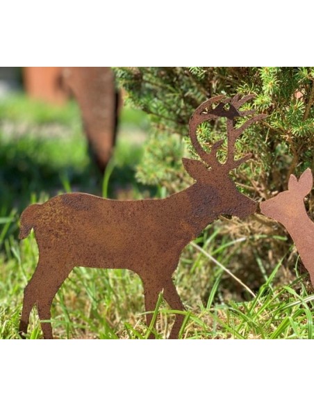 Deko Hirsch klein auf Platte - Höhe 20 cm Höhe 20 cm
Länge 18 cm