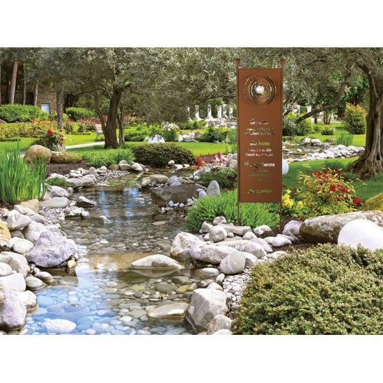 XXL Gartenstecker -Familie inklusive Edelstahlkugel - Höhe 200 cm