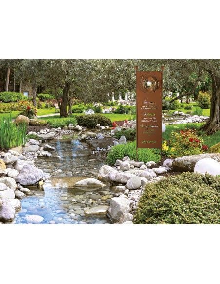 XXL Gartenstecker -Familie inklusive Edelstahlkugel - Höhe 200 cm