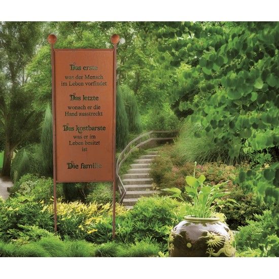 Edelrost Gartenstecker Familie Family Spruchschild Rostschild mit Familienspruch